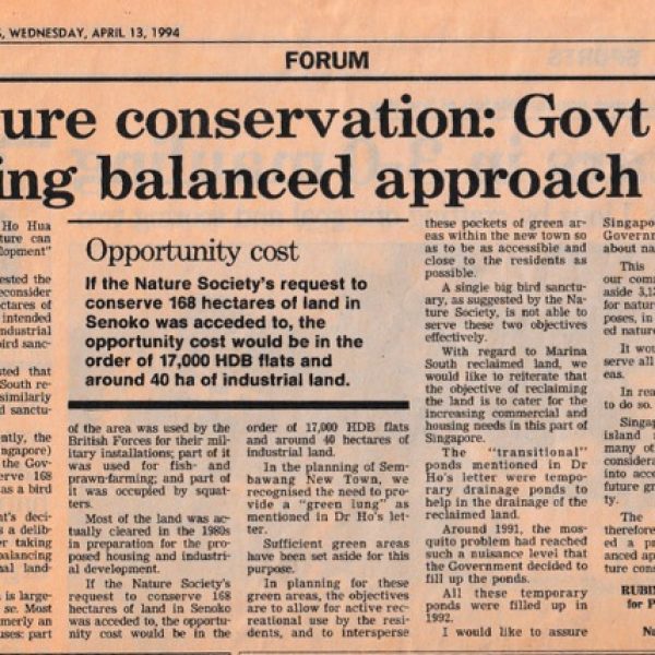 Straits Times April 13th 1994